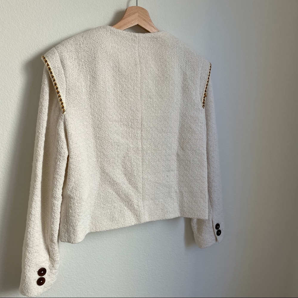 Zara Textured Jacket With Contrasting Piping - Picture 13 of 16